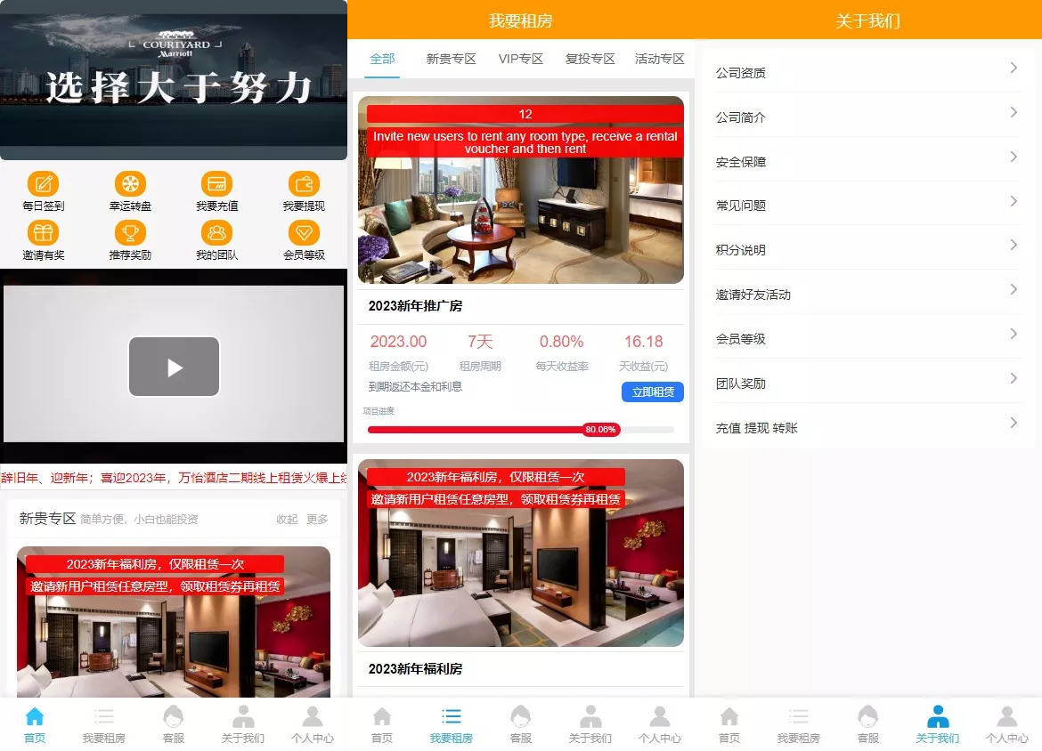 【定制酒店源码】理财投资+酒店投资+前端编译后插图